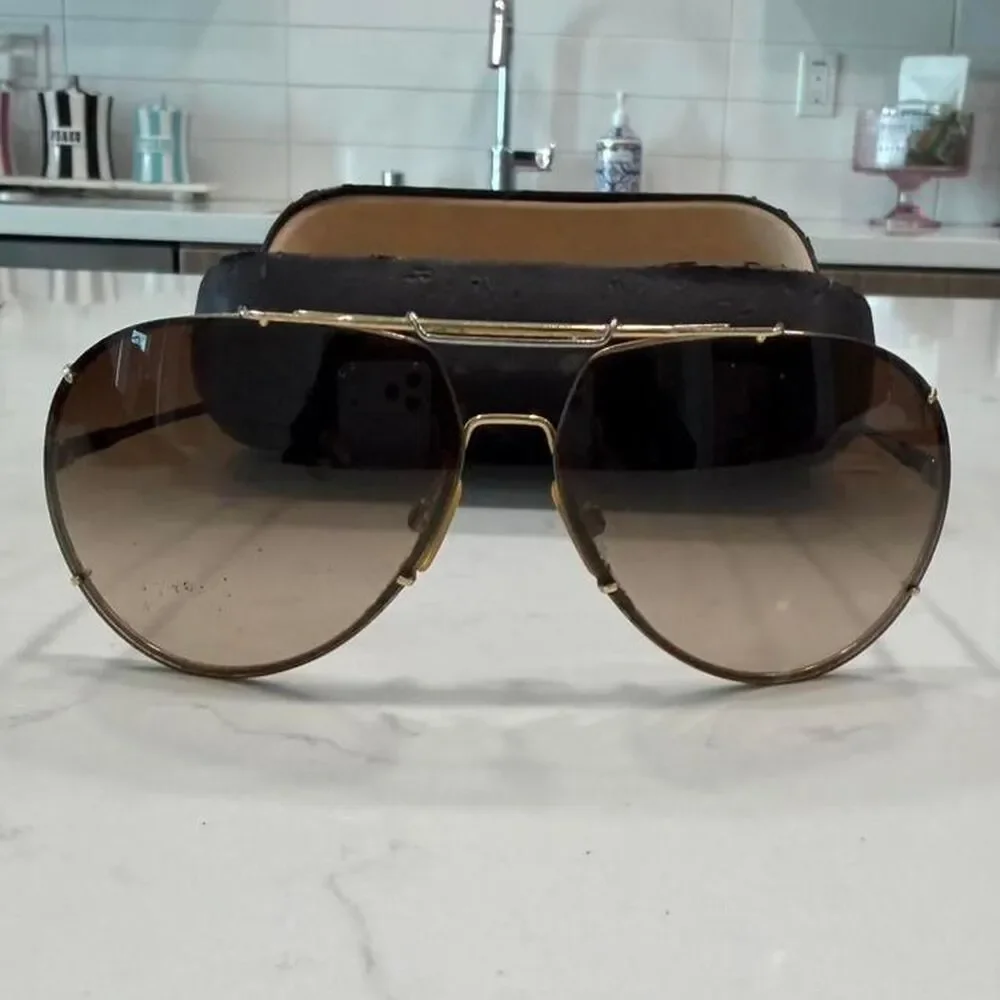 Dolce & Gabbana Vintage Brown and Gold Aviator Sunglasses #41385